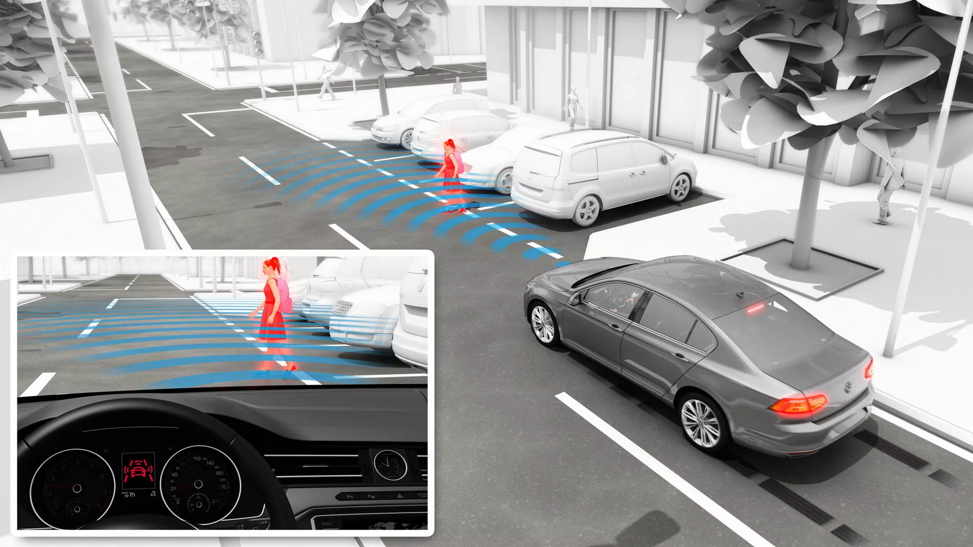 Радар Front assist Volkswagen. Активная защита пешеходов BMW что это. Система защиты пешеходов BMW. Система защиты пешеходов Тигуан 2018.
